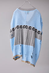 REVERSIBLE DISTRESSED SUMMER KNIT VEST/CHARACTER/ATOZ