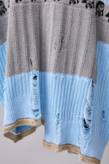 REVERSIBLE DISTRESSED SUMMER KNIT VEST/CHARACTER/ATOZ