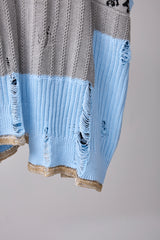 REVERSIBLE DISTRESSED SUMMER KNIT VEST/CHARACTER/ATOZ