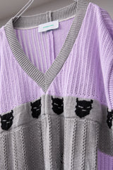 REVERSIBLE DISTRESSED SUMMER KNIT VEST/CHARACTER/ATOZ