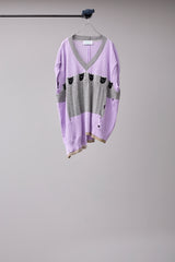 REVERSIBLE DISTRESSED SUMMER KNIT VEST/CHARACTER/ATOZ