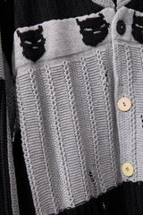 REVERSIBLE DISTRESSED SUMMER KNIT CARDIGAN/CHARACTER/ATOZ