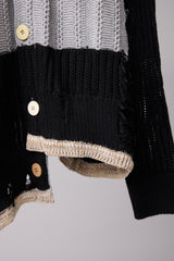 REVERSIBLE DISTRESSED SUMMER KNIT CARDIGAN/CHARACTER/ATOZ