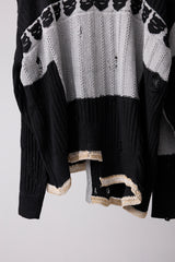 REVERSIBLE DISTRESSED SUMMER KNIT CARDIGAN/CHARACTER/ATOZ