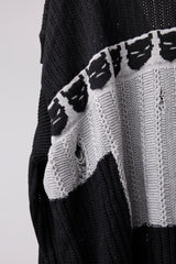 REVERSIBLE DISTRESSED SUMMER KNIT CARDIGAN/CHARACTER/ATOZ