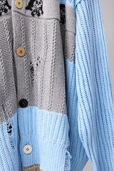 REVERSIBLE DISTRESSED SUMMER KNIT CARDIGAN/CHARACTER/ATOZ