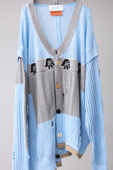 REVERSIBLE DISTRESSED SUMMER KNIT CARDIGAN/CHARACTER/ATOZ
