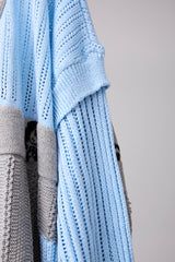 REVERSIBLE DISTRESSED SUMMER KNIT CARDIGAN/CHARACTER/ATOZ