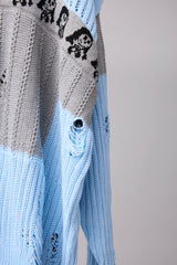 REVERSIBLE DISTRESSED SUMMER KNIT CARDIGAN/CHARACTER/ATOZ