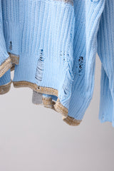 REVERSIBLE DISTRESSED SUMMER KNIT CARDIGAN/CHARACTER/ATOZ