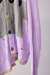 REVERSIBLE DISTRESSED SUMMER KNIT CARDIGAN/CHARACTER/ATOZ