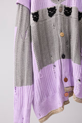 REVERSIBLE DISTRESSED SUMMER KNIT CARDIGAN/CHARACTER/ATOZ