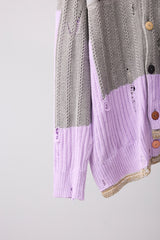 REVERSIBLE DISTRESSED SUMMER KNIT CARDIGAN/CHARACTER/ATOZ