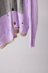 REVERSIBLE DISTRESSED SUMMER KNIT CARDIGAN/CHARACTER/ATOZ