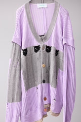 REVERSIBLE DISTRESSED SUMMER KNIT CARDIGAN/CHARACTER/ATOZ