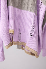 REVERSIBLE DISTRESSED SUMMER KNIT CARDIGAN/CHARACTER/ATOZ