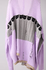 REVERSIBLE DISTRESSED SUMMER KNIT CARDIGAN/CHARACTER/ATOZ
