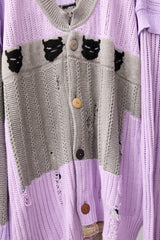 REVERSIBLE DISTRESSED SUMMER KNIT CARDIGAN/CHARACTER/ATOZ