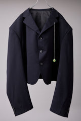 ITALIAN-MADE LUXURY FABRIC CROPPED JACKET