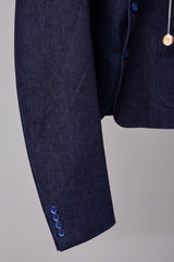 REFLECTIVE DENIM CROPPED JACKET