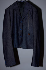 REFLECTIVE DENIM CROPPED JACKET