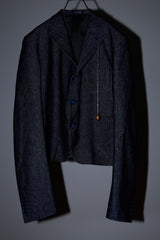 REFLECTIVE DENIM CROPPED JACKET