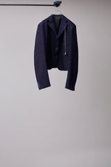 REFLECTIVE DENIM CROPPED JACKET