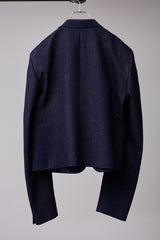 REFLECTIVE DENIM CROPPED JACKET