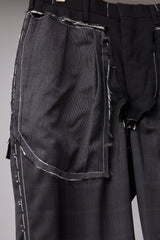 ITALIAN-MADE LUXURY FABRIC HAND-STITCHED BASTING TROUSERS