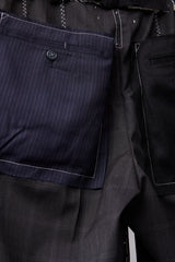 ITALIAN-MADE LUXURY FABRIC HAND-STITCHED BASTING TROUSERS