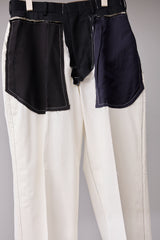 SUPER WATER REPELLENT CHINO CLOTH HAND STITCHED BASTING TROUSERS