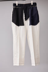 SUPER WATER REPELLENT CHINO CLOTH HAND STITCHED BASTING TROUSERS