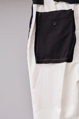 SUPER WATER REPELLENT CHINO CLOTH HAND STITCHED BASTING TROUSERS