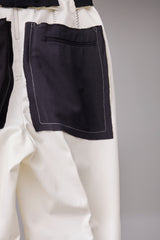 SUPER WATER REPELLENT CHINO CLOTH HAND STITCHED BASTING TROUSERS