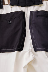 SUPER WATER REPELLENT CHINO CLOTH HAND STITCHED BASTING TROUSERS