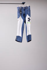 VINTAGE DENIM/T-SHIRT RECONSTRUCTION TRACK DOUBLE KNEE PANTS F