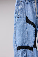 SPEEDING MOTORCYCLE DENIM TROUSERS