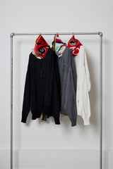 EARHOOD GLITTERY BALACLAVA ZIP SWEATER