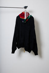 EARHOOD GLITTERY BALACLAVA ZIP SWEATER