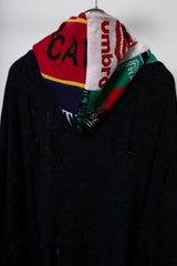 EARHOOD GLITTERY BALACLAVA ZIP SWEATER