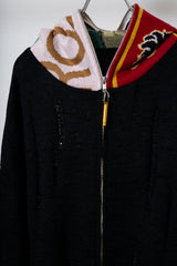 EARHOOD GLITTERY BALACLAVA ZIP SWEATER