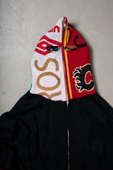 EARHOOD GLITTERY BALACLAVA ZIP SWEATER