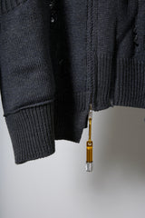 EARHOOD GLITTERY BALACLAVA ZIP SWEATER