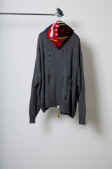 EARHOOD GLITTERY BALACLAVA ZIP SWEATER