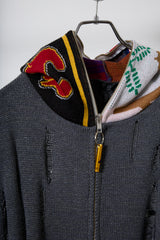 EARHOOD GLITTERY BALACLAVA ZIP SWEATER