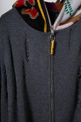 EARHOOD GLITTERY BALACLAVA ZIP SWEATER