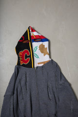 EARHOOD GLITTERY BALACLAVA ZIP SWEATER