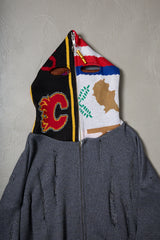 EARHOOD GLITTERY BALACLAVA ZIP SWEATER