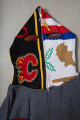 EARHOOD GLITTERY BALACLAVA ZIP SWEATER