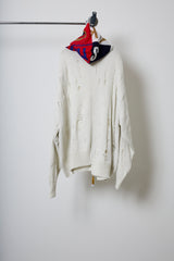 EARHOOD GLITTERY BALACLAVA ZIP SWEATER